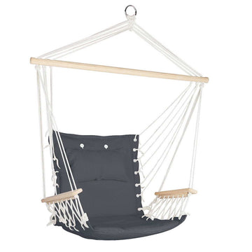 Gardeon Hammock Chair with Armrest Outdoor Grey 100x60x138cm