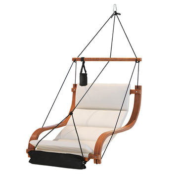 Gardeon Wooden Hammock Chair with Cushion and Footrest Indoor Outdoor