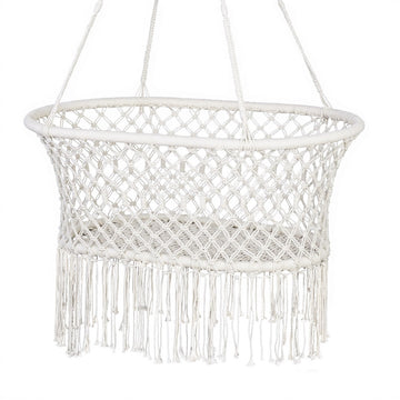 Gardeon Cotton Hammock Chair Breathable Swing Seat Cream