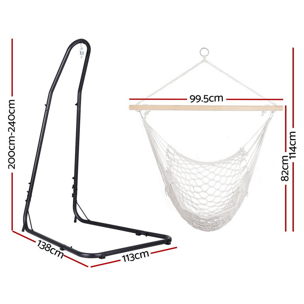 Gardeon Hammock Chair with Steel Stand Padded Seat Backrest