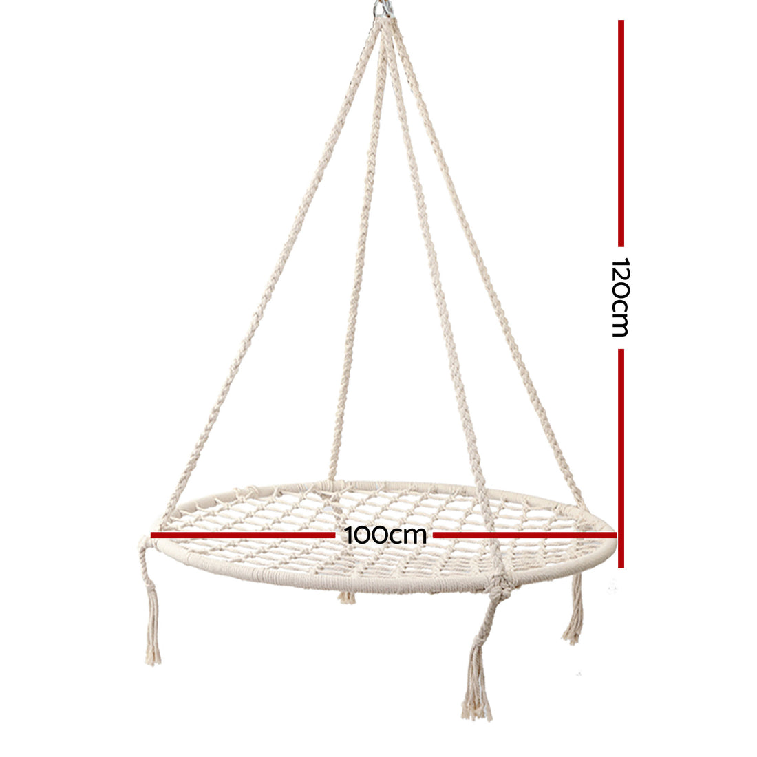 Gardeon Hammock Chair Nest Swing 120kg Capacity Cream
