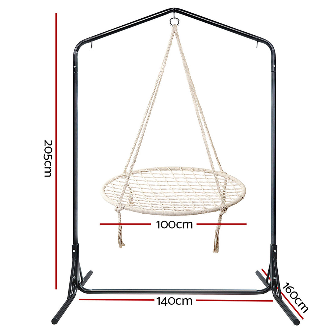 Gardeon Hammock Chair with Steel Stand 360 Rotation 100cm