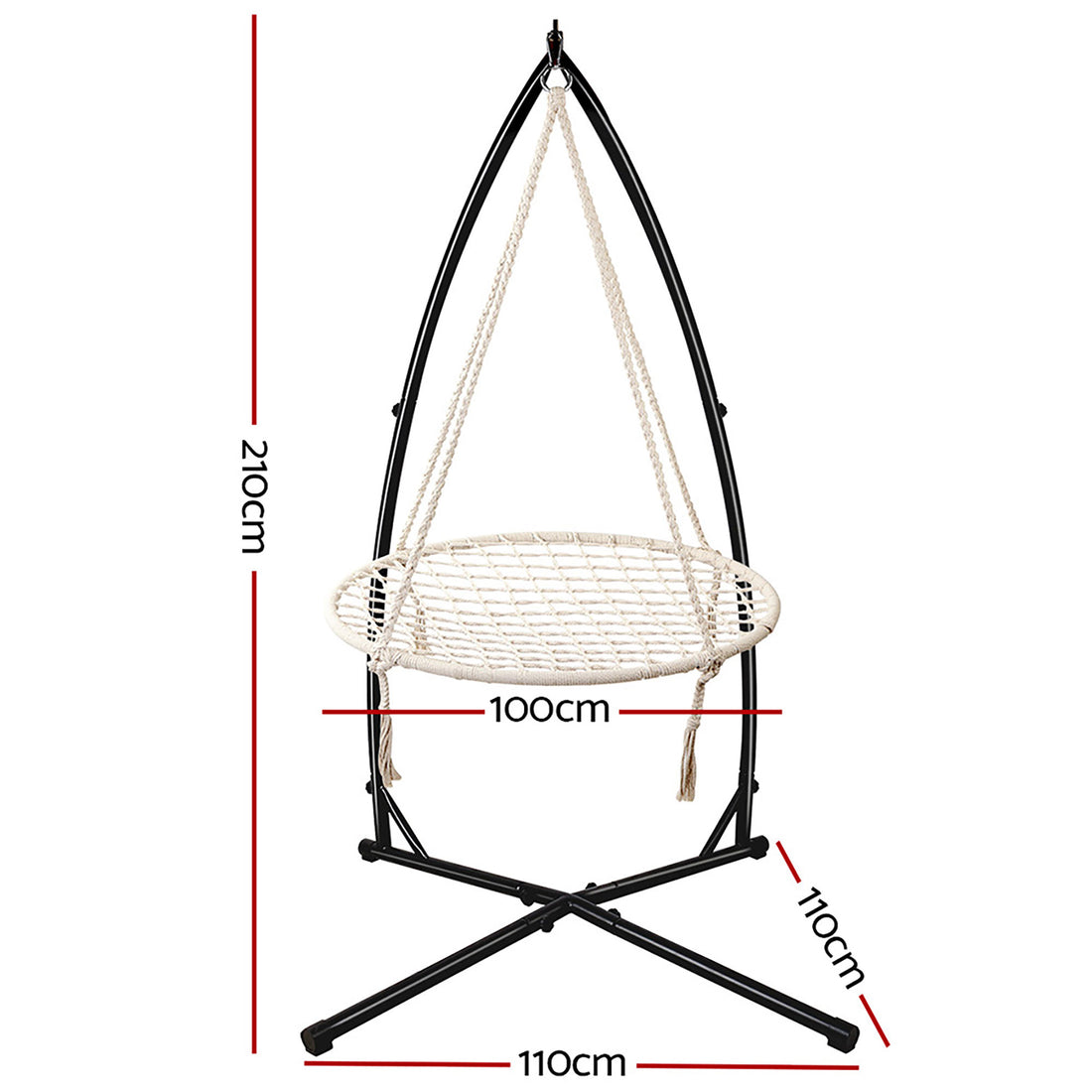 Gardeon Hammock Chair with Steel Stand 360 Degree Rotation 120kg