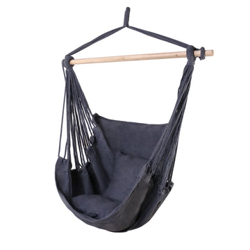 Gardeon Hammock Chair with Cushions 120kg Capacity Grey