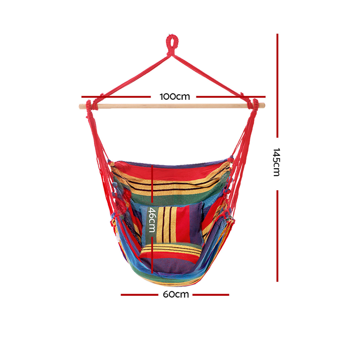 Gardeon Hammock Chair with Cushion Outdoor Camping 100cm