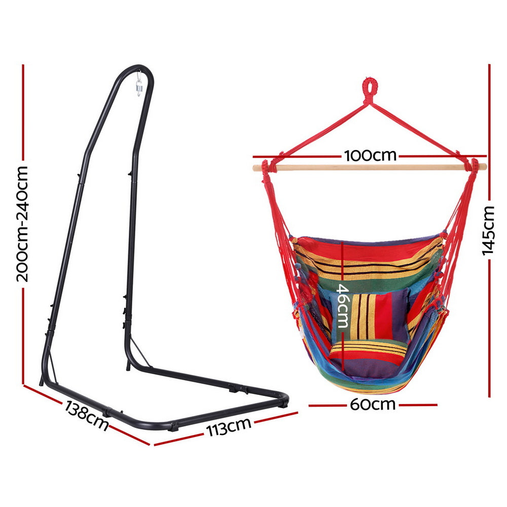 Gardeon Hammock Chair with Steel Stand Height Adjustable