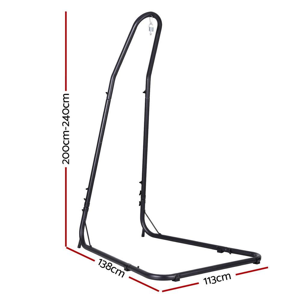 Gardeon Hammock Chair Stand Black Steel Frame