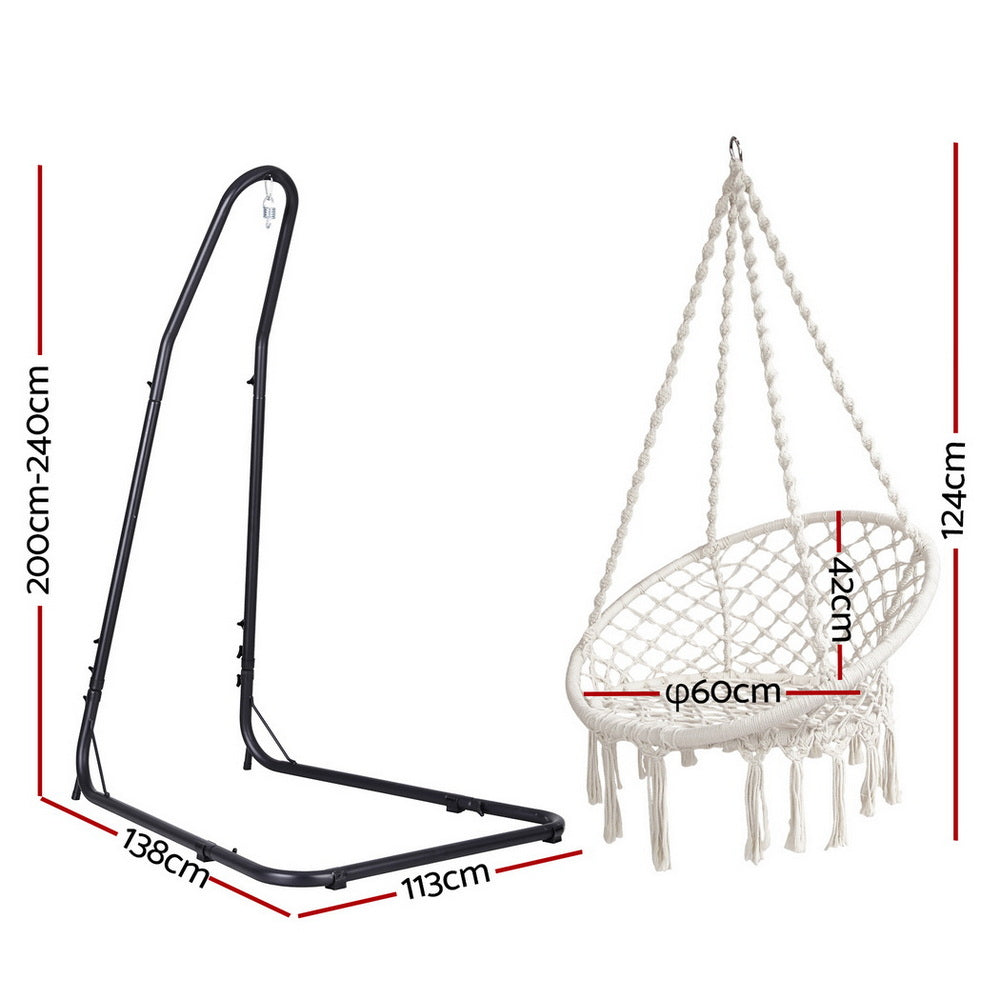 Gardeon Hammock Chair with Steel Stand