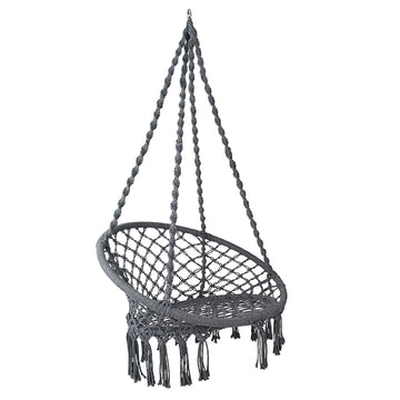 Gardeon Hammock Chair Indoor Outdoor Hanging Cotton Grey