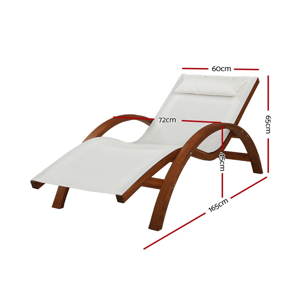 Gardeon Sun Lounge Recliner with UV Resistant Textilene Mesh