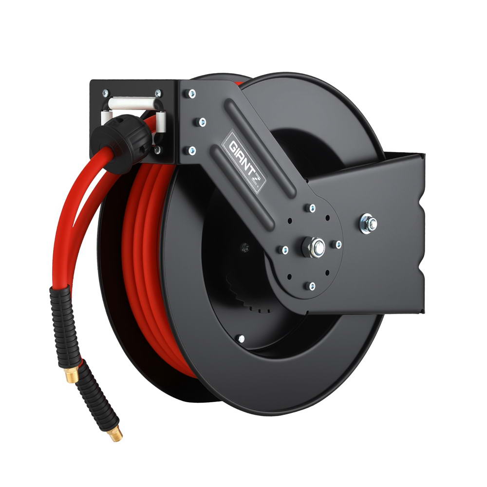 Giantz Auto Retractable Air Hose Reel 15m 300PSI Steel Workshop