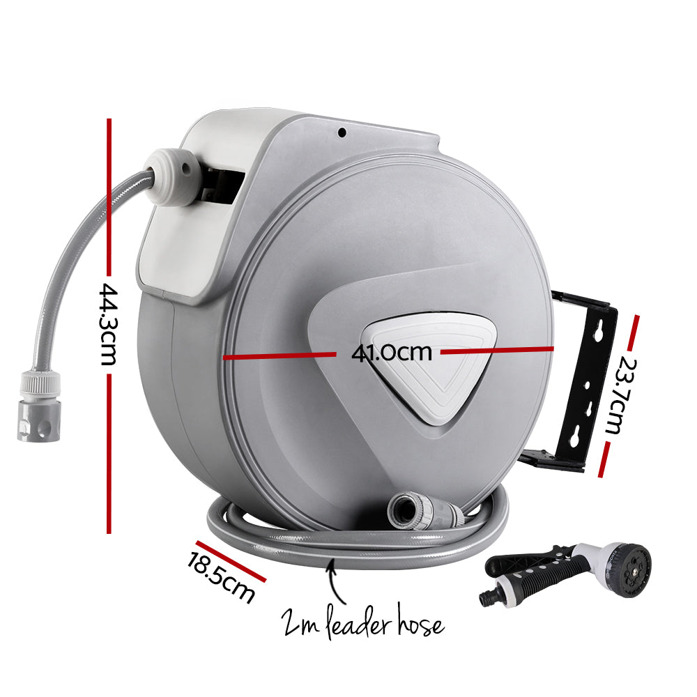 Vortaz Retractable Garden Hose Reel 30M Wall Mount Auto Rewind