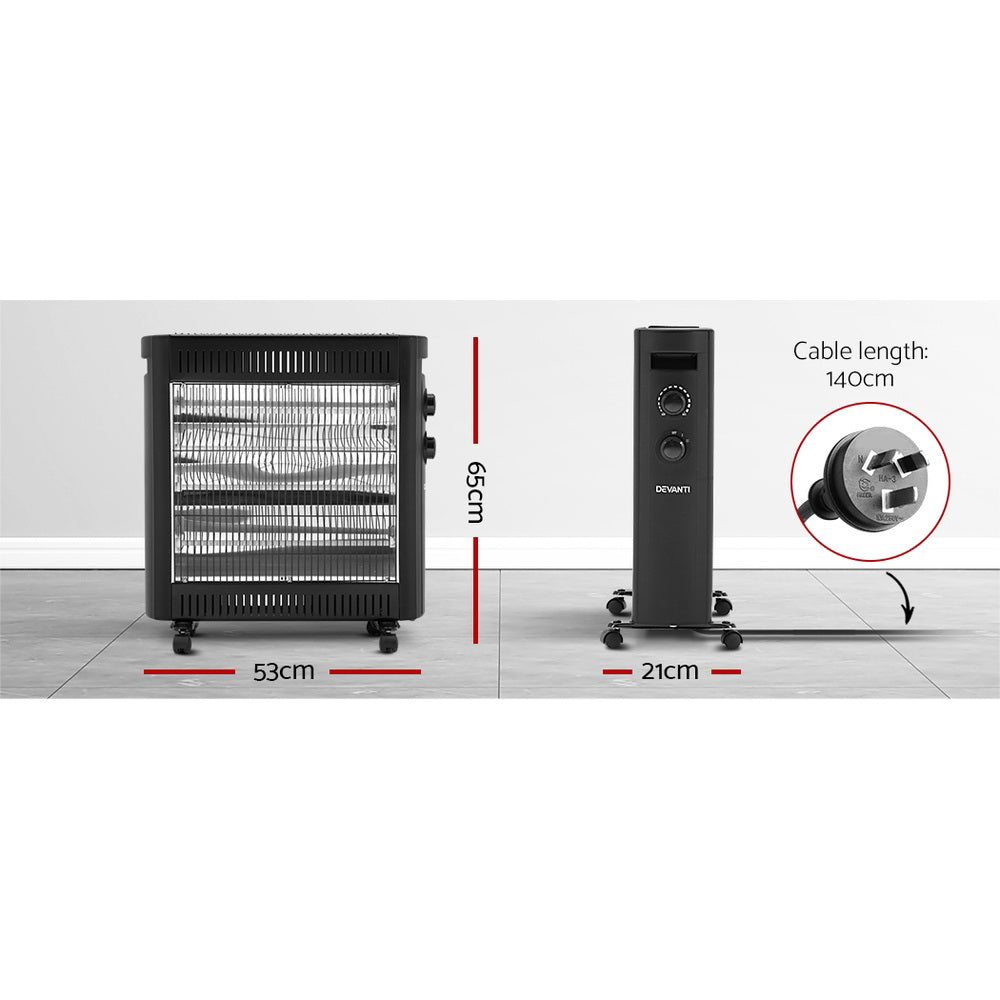Devanti Infrared Heater 2200W Portable with Wheels