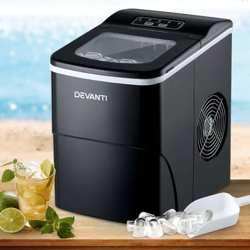Devanti Portable Ice Maker 12kg Daily Bullet Ice Black