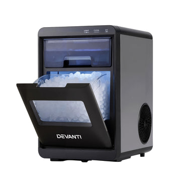 Devanti Nugget Ice Maker 20kg Self Cleaning Stainless Steel
