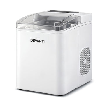 Devanti Portable Ice Maker Machine 12kg Self Cleaning White