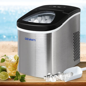 Devanti Portable Ice Maker 12kg 2.4L Stainless Steel