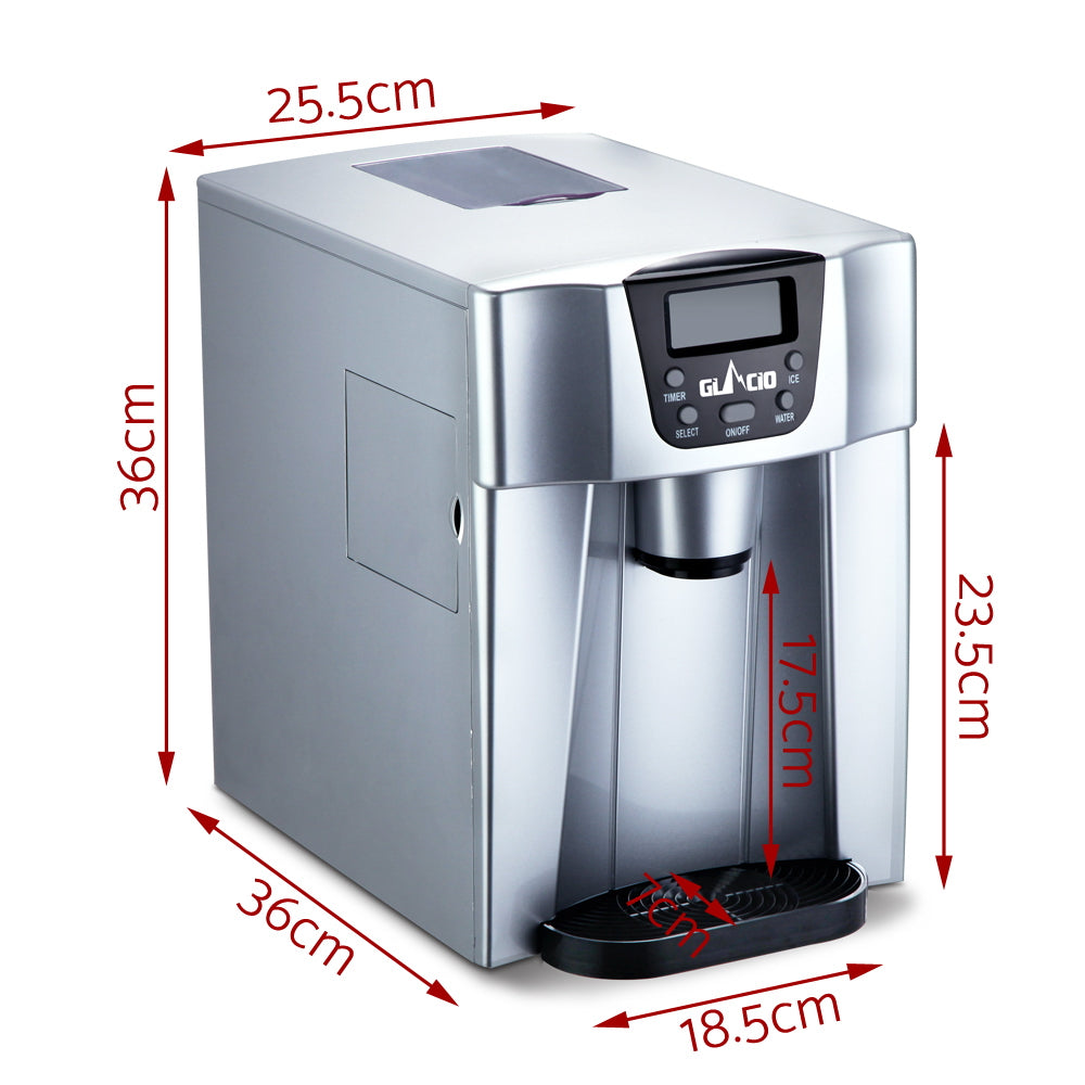 Devanti Portable Ice Maker and Water Dispenser 12kg 2L Silver