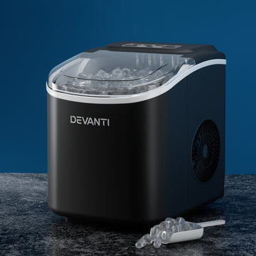 Devanti Countertop Ice Maker 12kg with Bullet Ice Black