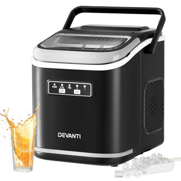 Devanti Portable Ice Maker 12kg Self-Cleaning Black