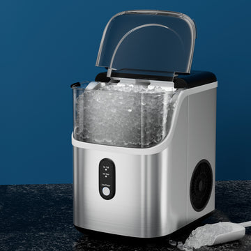 Devanti 15kg Nugget Ice Maker Countertop Freon-Free 1.1L Silver