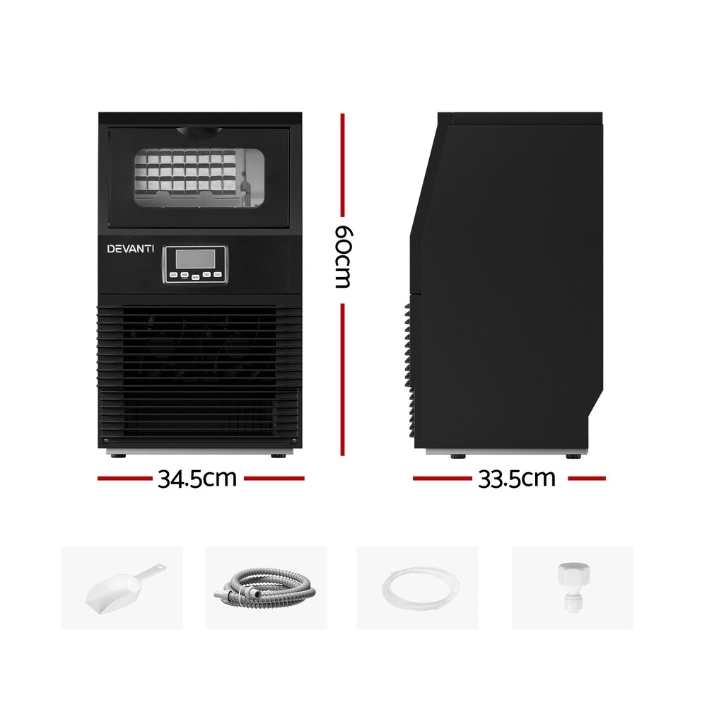 Devanti Commercial Ice Maker 30kg Day Black