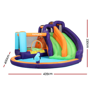 AirMyFun Inflatable Kids Water Park Double Slide Castle Outdoor