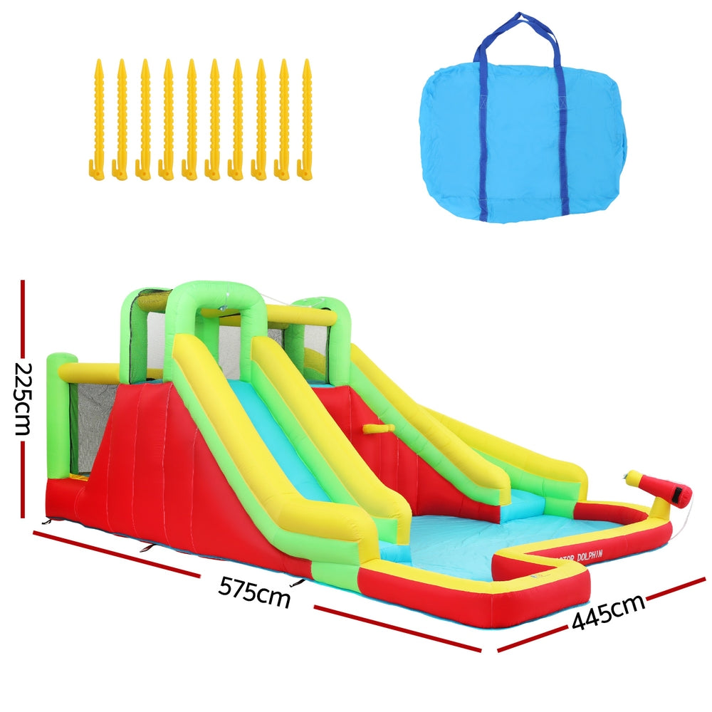 Doctor Dolphin Inflatable Water Park with Slides and Trampoline 575cm