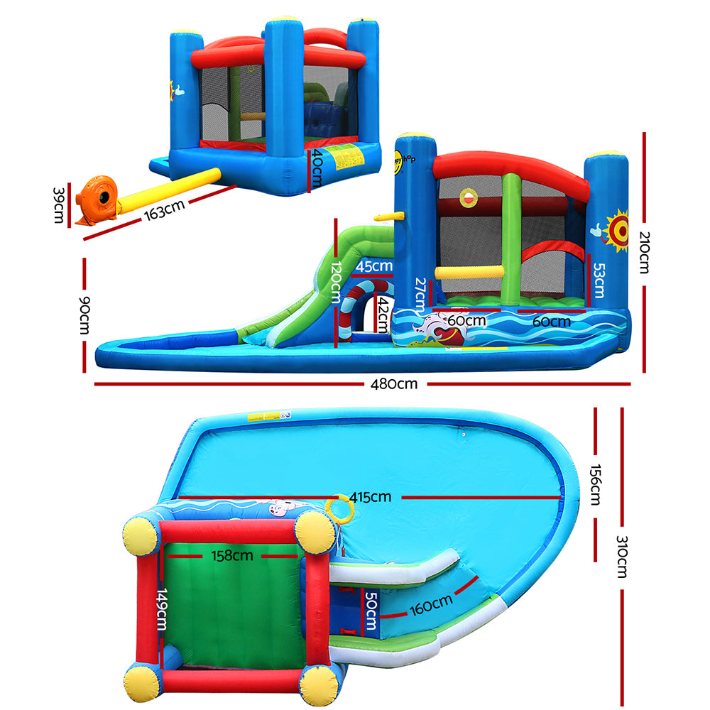 Happy Hop Kids Outdoor Inflatable Water Slide Bouncer 480cm