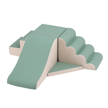 Keezi 4-Piece Foam Climbing Blocks Set Green Indoor Soft Play Set