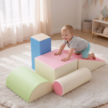 Keezi 5-Piece Foam Climbing Blocks Set Multicolour Indoor Play Set
