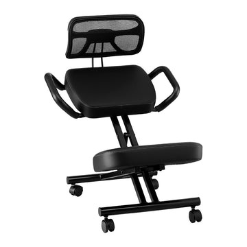 Artiss Kneeling Chair with Mesh Backrest Black