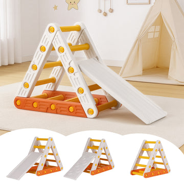 Keezi Toddler Climbing Frame Set with Slide Triangle Ladder Indoor Outdoor