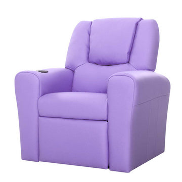 Keezi Kids Recliner Chair PU Leather Purple