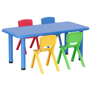 Keezi Kids Activity Table and Chair Set 5-Piece HDPE Blue