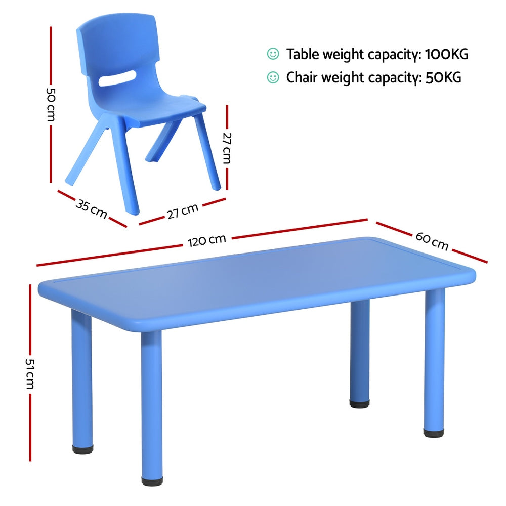 Keezi Kids Activity Table Chair Set 9-Piece HDPE Blue
