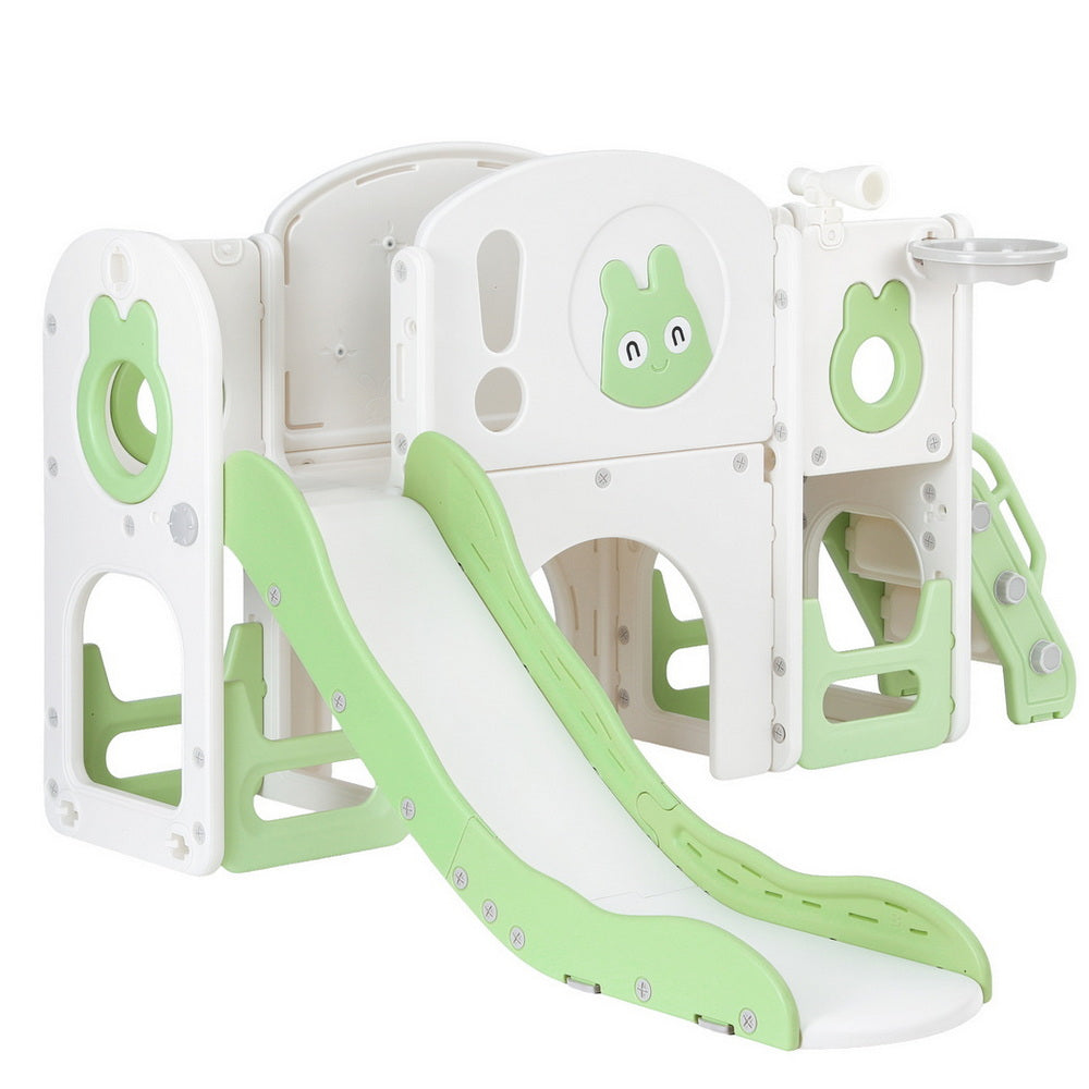 Keezi Kids Outdoor Slide Set 3-in-1 Play Centre with Telescope Grey
