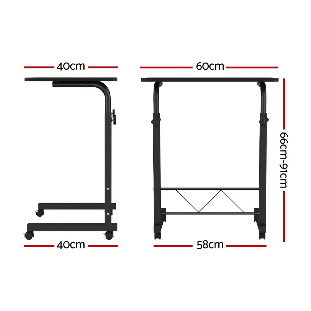 Artiss Mobile Laptop Desk Height Adjustable 60cm Black