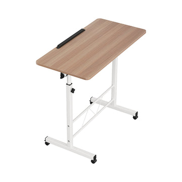 Artiss Mobile Laptop Desk U-Shape Height Adjustable Light Wood