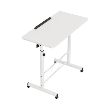 Artiss Mobile Laptop Desk with Tilt Top Height Adjustable 80cm White