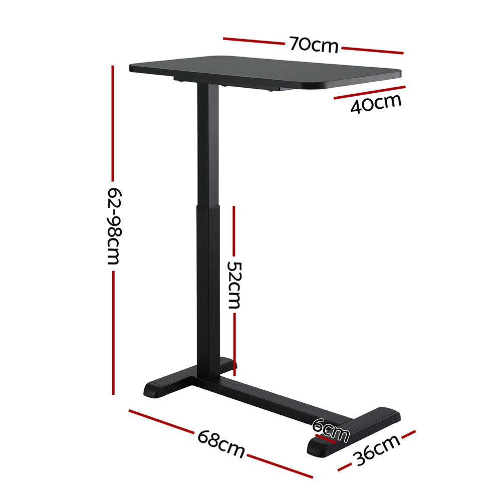 Artiss Mobile Laptop Desk Pneumatic Height Adjustable 70cm Black