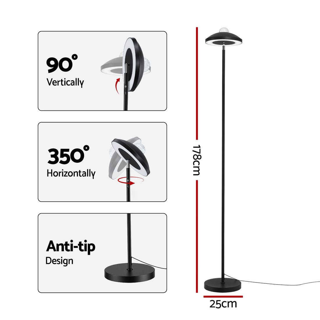 Artiss 2-in-1 LED Floor Lamp with Galaxy Projector RGB Aurora