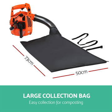 Giantz 2-in-1 Petrol Blower and Vacuum 25.4cc Orange