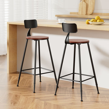 Artiss Industrial Vintage Bar Stools with Round Seat Metal Frame