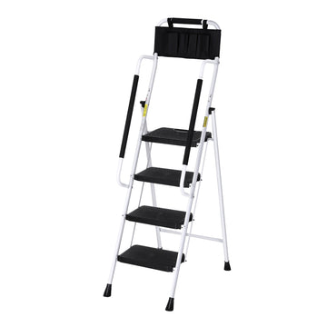 Giantz Portable Steel Step Ladder with Tool Bag and Handrails 150kg