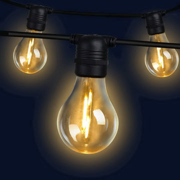 Vortaz LED Festoon String Lights Warm White 50 Bulbs 50m