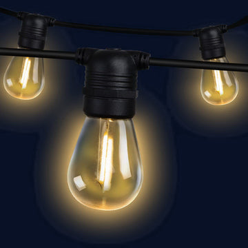 Vortaz LED Festoon String Lights Warm White 100 Bulbs 95m