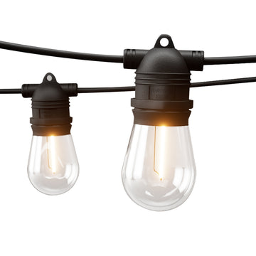 Solar Festoon Lights Warm White LED Outdoor 82m