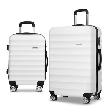 Wanderlite Hard Shell Luggage Set with TSA Lock Spinner Wheels White