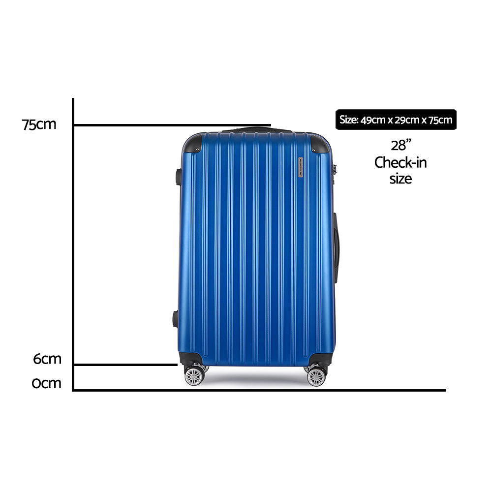 Wanderlite Large Hard Shell Suitcase 28 Inch Blue ABS